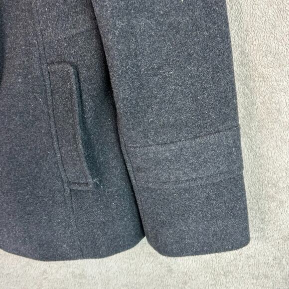 Nine West Womens Gray Wool Blend Pea Coat Size 10 Gray Preppy Asymmetric Buttons - Picture 4 of 12